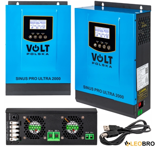 Сонячний інвертор Volt Polska ULTRA-HV 2000 12/230V (1000/2000W) + 60A MPPT (75V) (3SSH100012) - 1