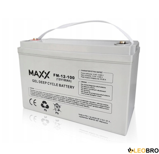 Аварійний комплект Volt Polska SINUS PRO 500 E 12/230V 350/500W + 4SUN MAXX GEL DEEP CYCLE 100Ah 12V - 4