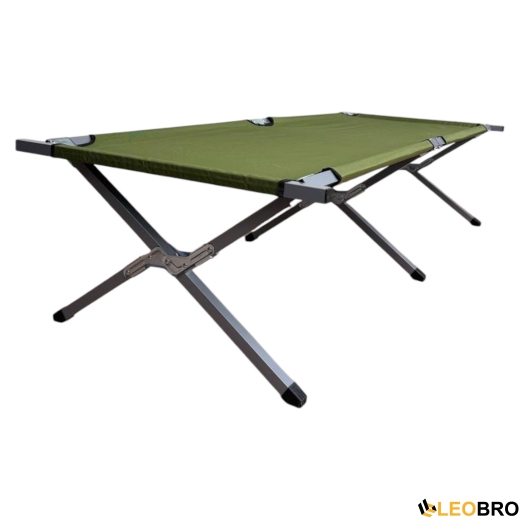 Армейская походная раскладушка LEOBRO до 120кг Зеленая (HT-168A4 Armygreen) - 2