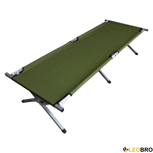 Армейская походная раскладушка LEOBRO до 120кг Зеленая (HT-168A4 Armygreen) - 3