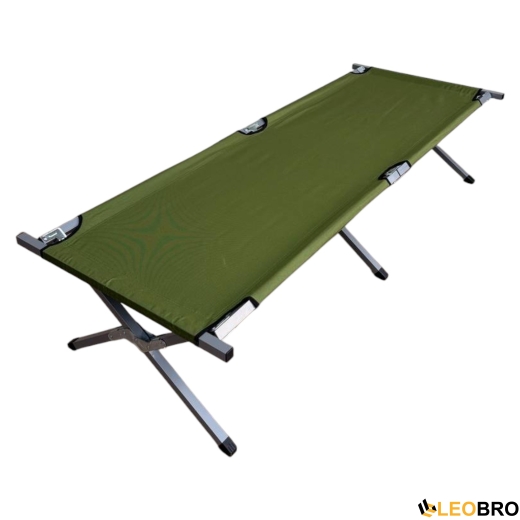 Армійська похідна розкладачка LEOBRO до 150кг Зелена (HT-168A8 Armygreen) - 1