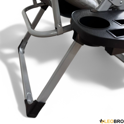 Розкладне крісло шезлонг LEOBRO Сірий (HT-167E2 Grey) - 5