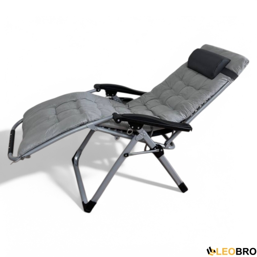 Розкладне крісло шезлонг LEOBRO Сірий (HT-167E2 Grey) - 6