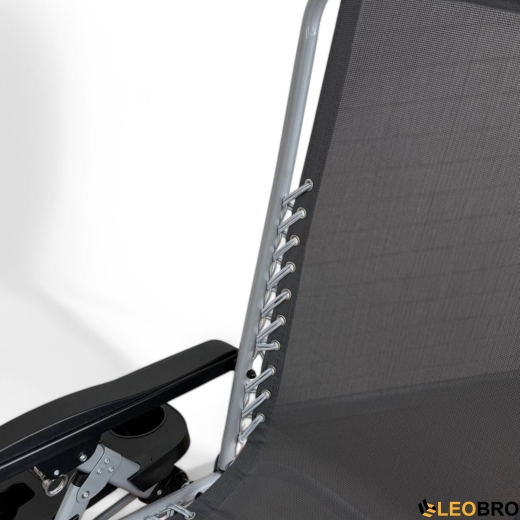 Розкладне крісло шезлонг LEOBRO Сірий (HT-167E2 Grey) - 7