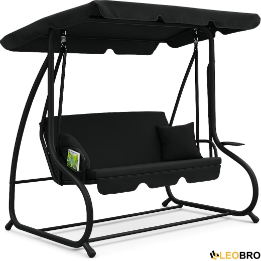 Велика гойдалка з подушками LEOBRO Luxury Black - 1