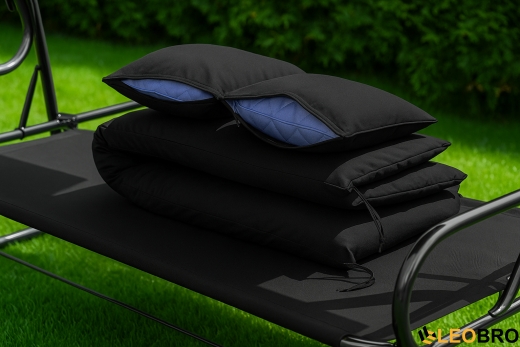 Велика гойдалка з подушками LEOBRO Luxury Black - 3