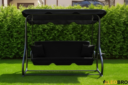 Велика гойдалка з подушками LEOBRO Luxury Black - 5