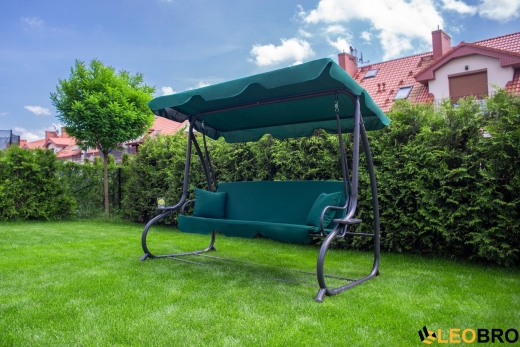 Велика гойдалка з подушками LEOBRO Luxury Green - 10