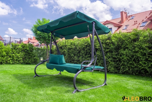 Велика гойдалка з подушками LEOBRO Luxury Green - 11