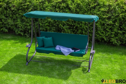 Велика гойдалка з подушками LEOBRO Luxury Green - 9