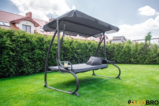 Велика гойдалка з подушками LEOBRO Luxury Grey - 10