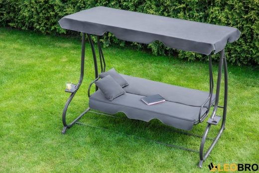 Велика гойдалка з подушками LEOBRO Luxury Grey - 11