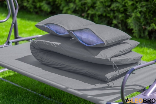Велика гойдалка з подушками LEOBRO Luxury Grey - 5