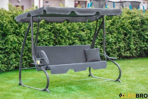 Велика гойдалка з подушками LEOBRO Luxury Grey - 6