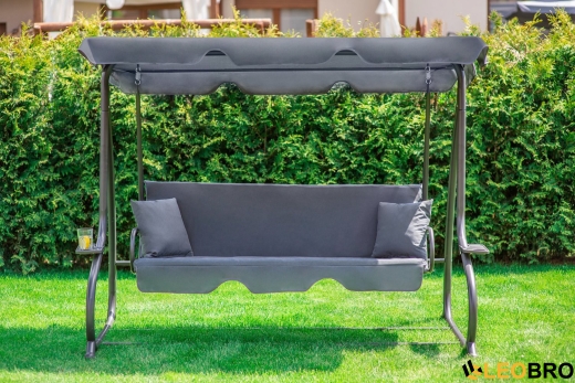 Велика гойдалка з подушками LEOBRO Luxury Grey - 7