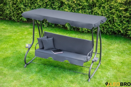 Велика гойдалка з подушками LEOBRO Luxury Grey - 8