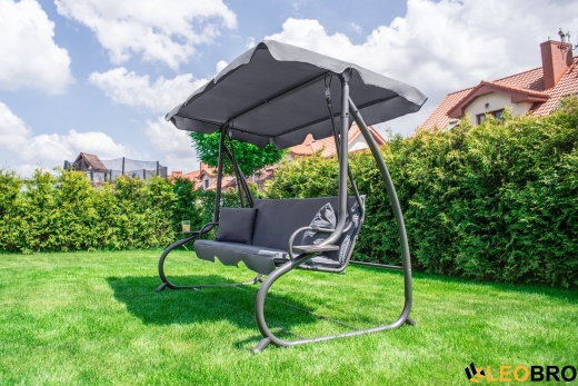Велика гойдалка з подушками LEOBRO Luxury Grey - 9