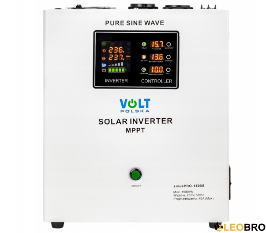 Комплект Volt Polska SINUS PRO 1500S 12/230V 1050/1500W + Акумулятор гелевий 4SUN MAXX GEL 120 Ah - 5