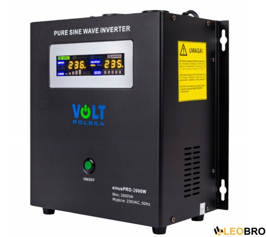 Комплект інвертору Volt Polska SINUS PRO 2000W 1400/2000W + 2 шт Акумулятор VOLT VRLA 100Ah 12V - 10