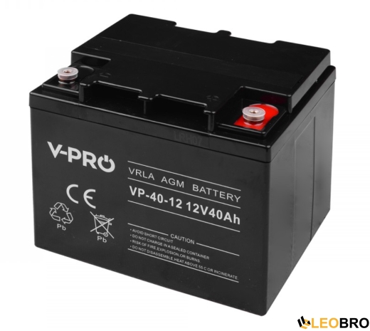 Акумулятор VOLT AGM VPRO VRLA 40Ah 12V (6AKUAGM040) - 1