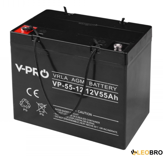 Акумулятор VOLT AGM VPRO VRLA 55Ah 12V (6AKUAGM055) - 1