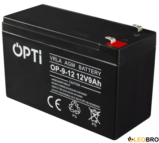 Акумулятор VOLT OPTI AGM VRLA 9Ah 12V (6AKUV009AG) - 1