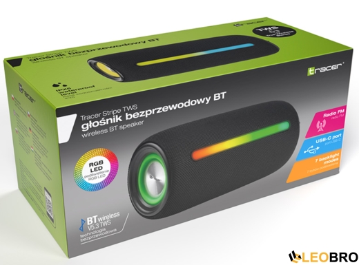 Блютуз колонка Tracer Stripe TWS Black 10W (TRAGLO47182) - 5
