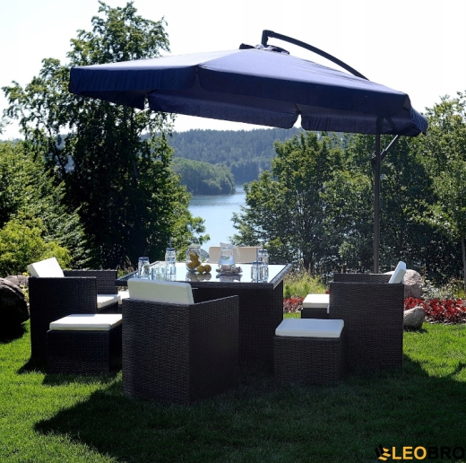 Складна садова парасолька з боковим подовжувачем FUNFIT Синя (3052) - 2