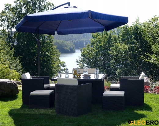 Складна садова парасолька з боковим подовжувачем FUNFIT Синя (3052) - 3