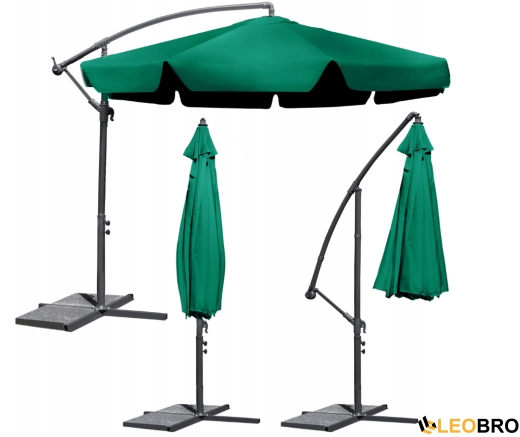 Складна парасолька з боковим подовжувачем Plonos Зелена (4232) - 1