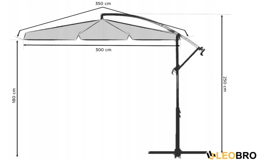 Складна парасолька з боковим подовжувачем Plonos Зелена (4232) - 3