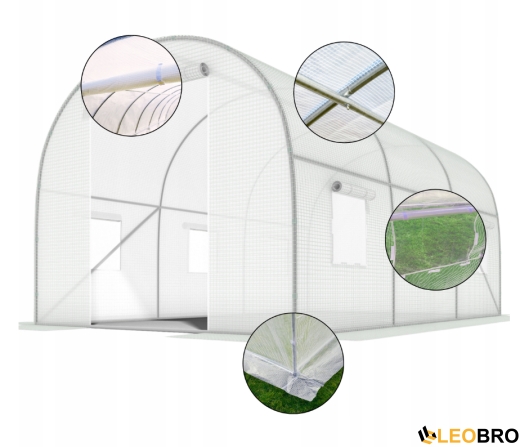 Садова теплиця парник LEOBRO Garden 6м2 White (LB-6M19W) - 3