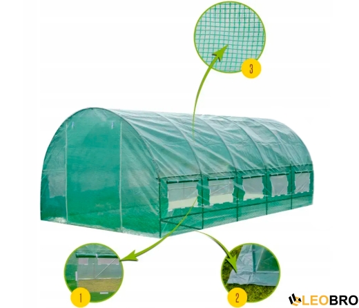 Посилена садова теплиця парник LEOBRO Garden 18м2 Green (LB-18M25) - 5