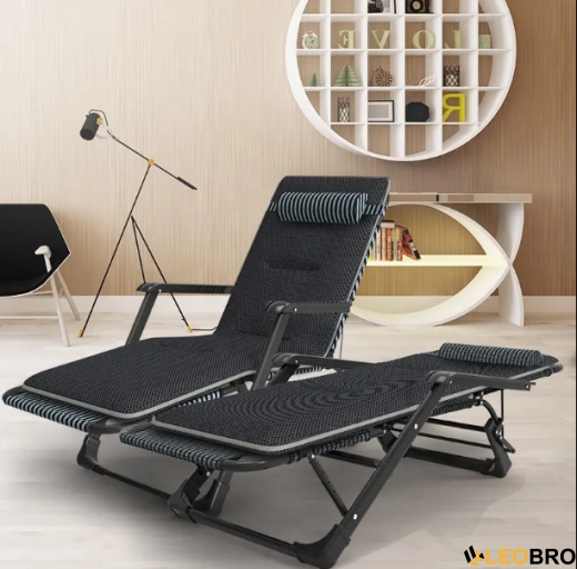 Розкладне крісло ліжко з подушкою LEOBRO Чорне (FCB-S04-PM) - 1