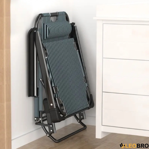 Розкладне крісло ліжко з подушкою LEOBRO Чорне (FCB-S04-PM) - 2