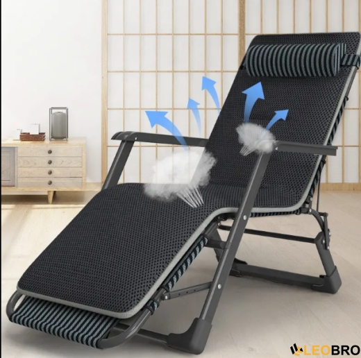 Розкладне крісло ліжко з подушкою LEOBRO Чорне (FCB-S04-PM) - 3