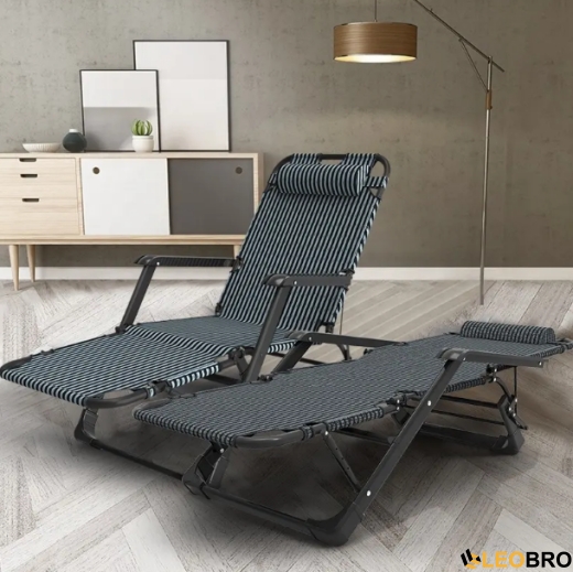 Розкладне крісло ліжко з подушкою LEOBRO Чорне (FCB-S04-PM) - 4