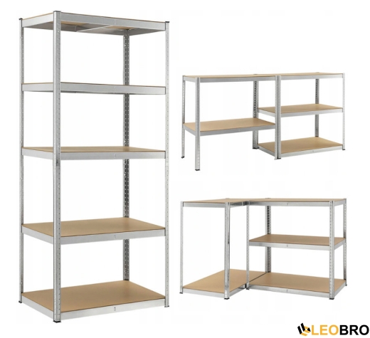 Металлический стеллаж FunFit 180x100x50 см, прочный (200 кг/полка) - 1