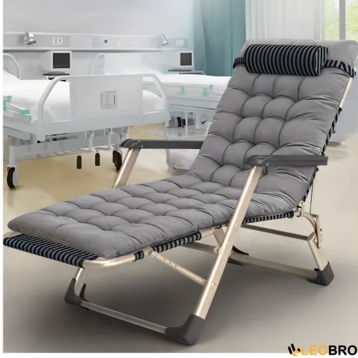 Розкладне крісло ліжко з подушкою LEOBRO Сіре (FCB-S02-PP) - 1