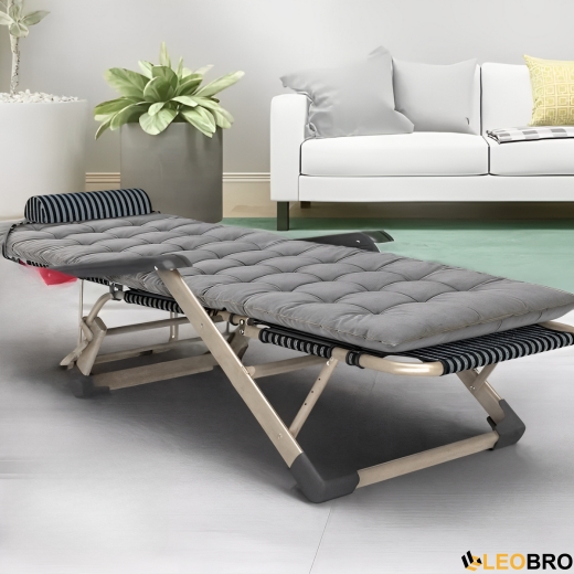 Розкладне крісло ліжко з подушкою LEOBRO Сіре (FCB-S02-PP) - 3