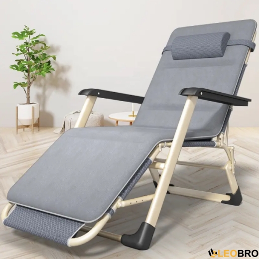 Розкладне крісло ліжко з подушкою LEOBRO Сіре (FCB-S03-PC) - 1