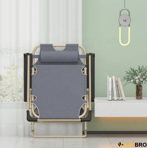 Розкладне крісло ліжко з подушкою LEOBRO Сіре (FCB-S03-PC) - 3