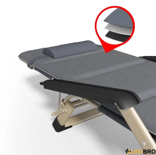 Розкладне крісло ліжко з подушкою LEOBRO Сіре (FCB-S03-PC) - 4