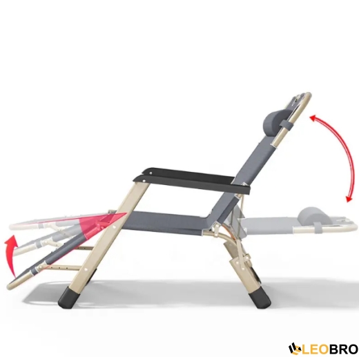 Розкладне крісло ліжко з подушкою LEOBRO Сіре (FCB-S03-PC) - 5