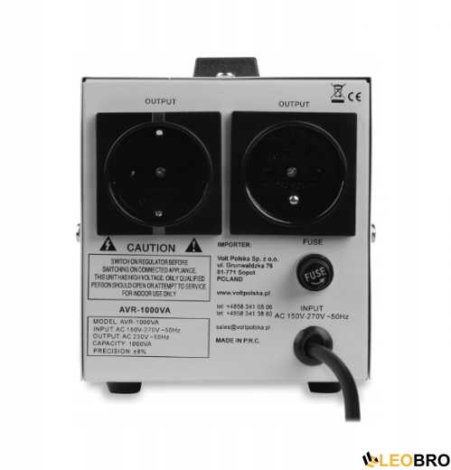 Стабілізатор напруги Volt Polska AVR 1000VA 8-11% (5AVR1000SE) - 4