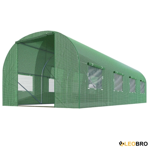 Парник Plonos 10м2 400×250×200 см, зелёный с 8 окнами - 2