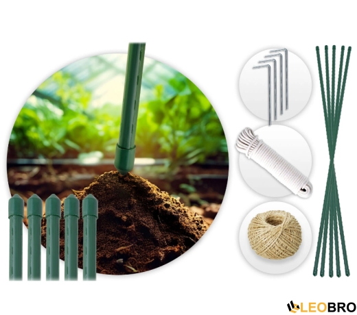 Парник Plonos 10м2 400×250×200 см, зелёный с 8 окнами - 5