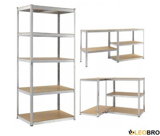 Стеллаж LEOBRO Premium 180 х 90 х 40 см, 175кг/полка, 5 полок (LB-R175-GAN) - 2