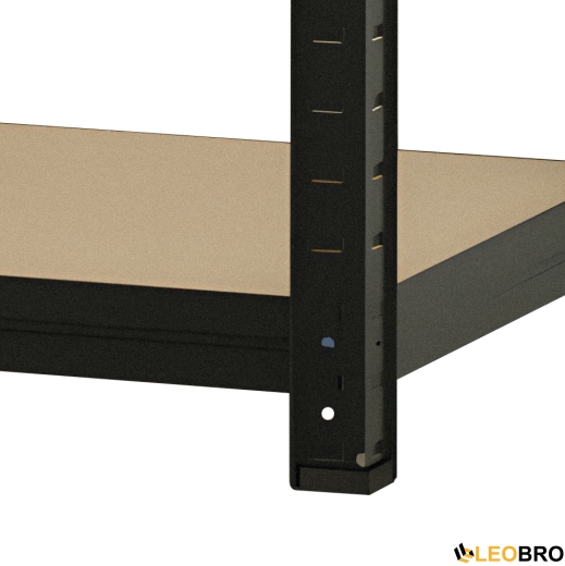 Стелаж LEOBRO Premium Чорний 180 х 90 х 40 см, 175кг/полиця, 5 полиць (LB-R175-BLN) - 7