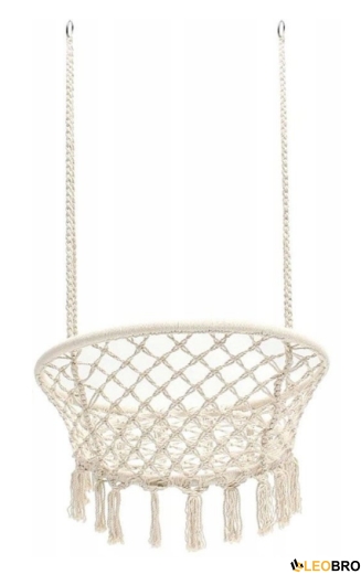 Гойдалка гніздо 110 см плетена FUNFIT Cream (2607) - 3